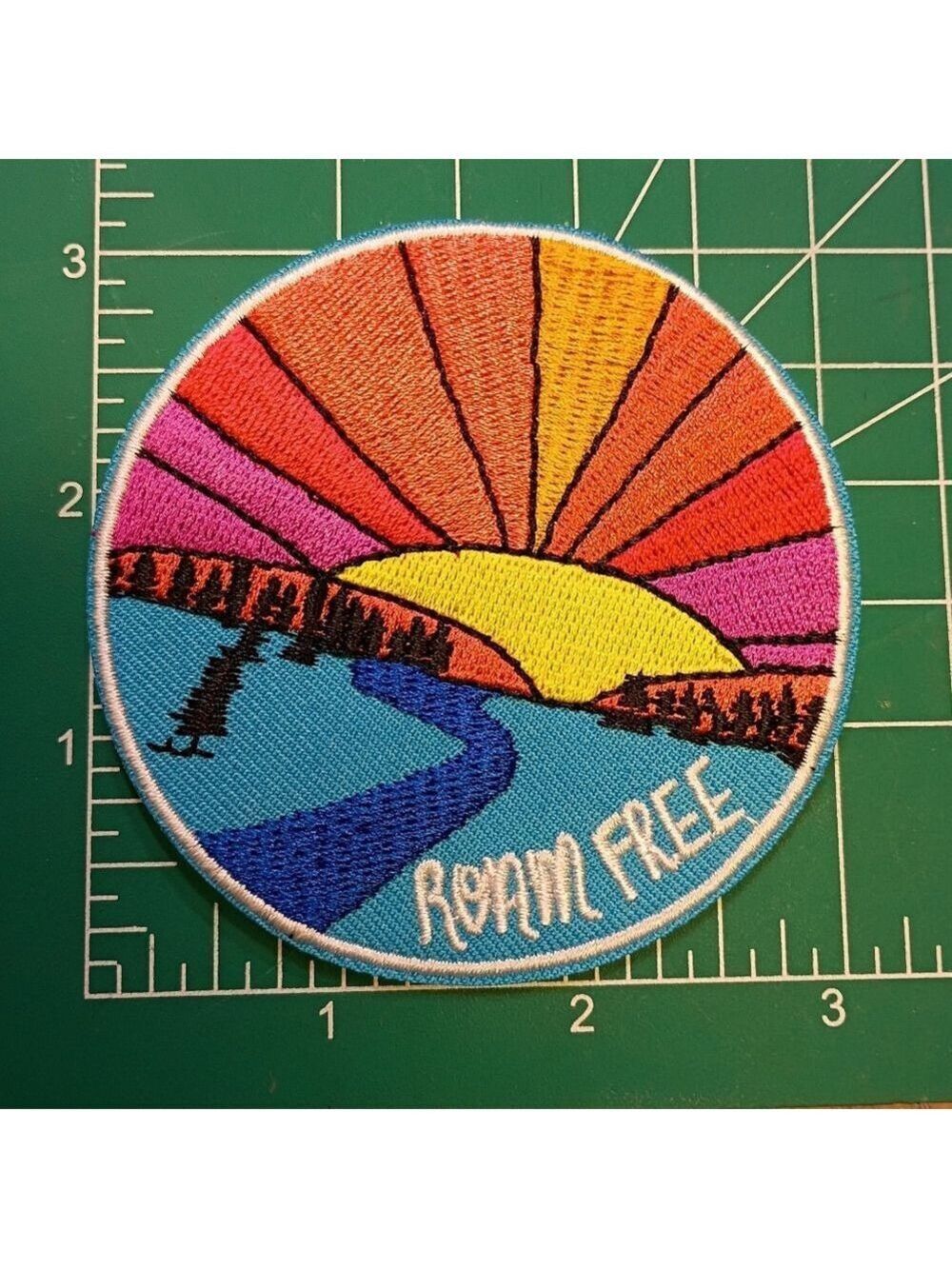 2/$10 Roam Free Vibrant Sunset Embroidered Patch